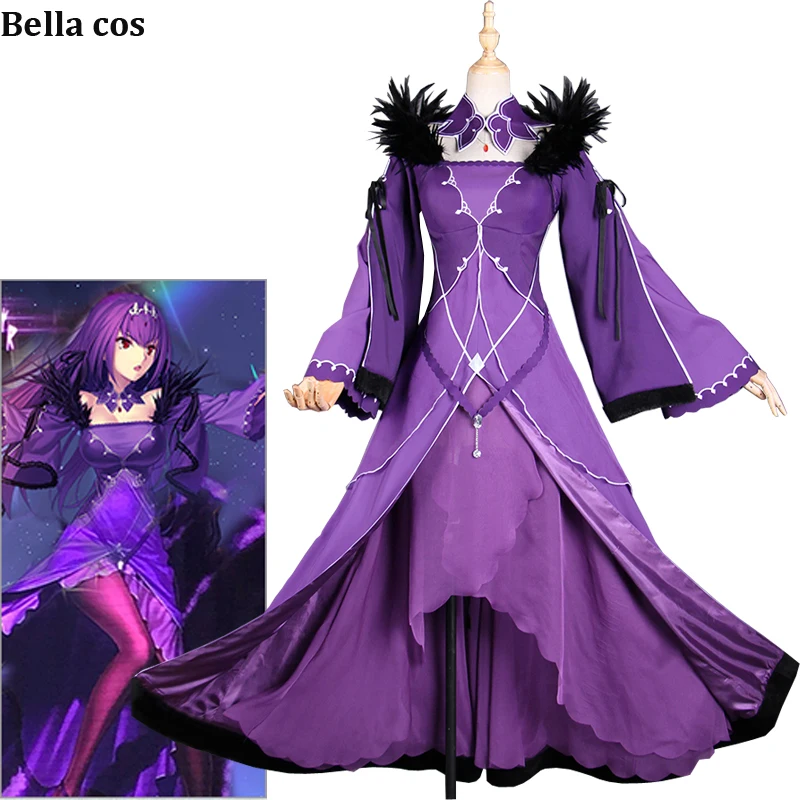 В наличии Fate Grand Order Scathach Косплей Костюм женское платье Униформа Костюмы на
