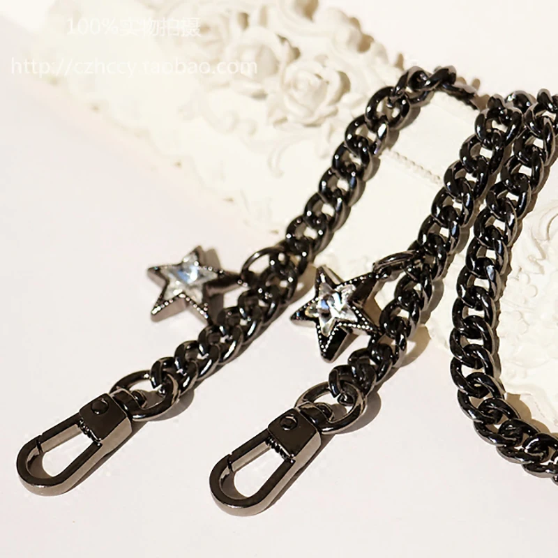 

Diy Accessories 40cm-150cm Replacement Gun Black Chain Shoulder Straps For Small Bags, Handbags Fashion 8mm Bag Handles Straps