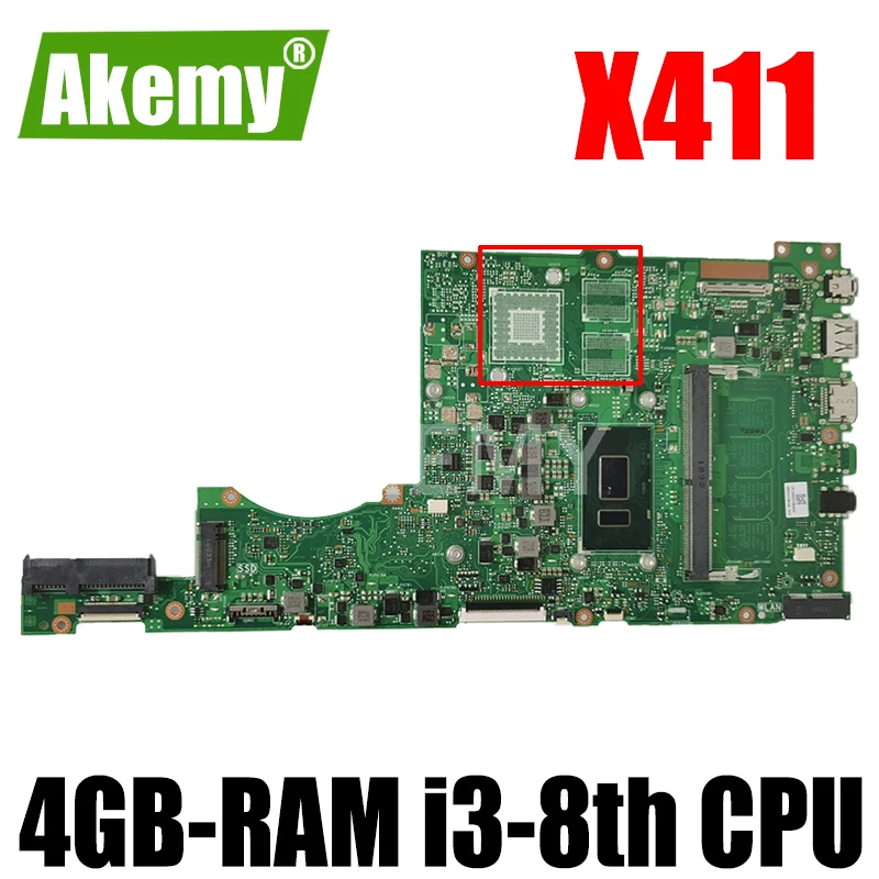 

Akemy For Asus X411 X411U X411UN X411UQ Laptop Motherboard X411UA MainBoard Tested W/ 4GB-RAM i3-8th CPU