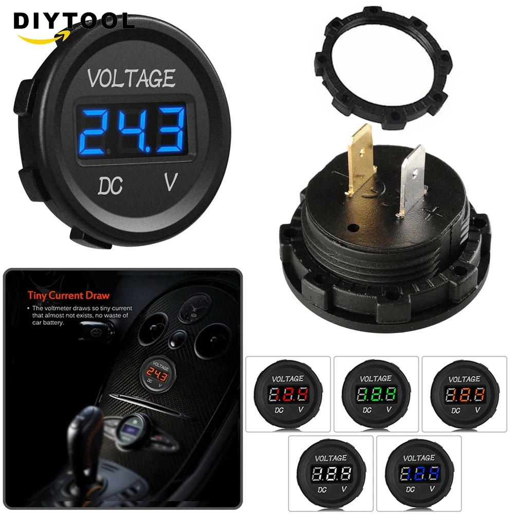 Водонепроницаемый авто автомобиль лодка мотоцикл DC12v-24v LED Панель Мини цифровой