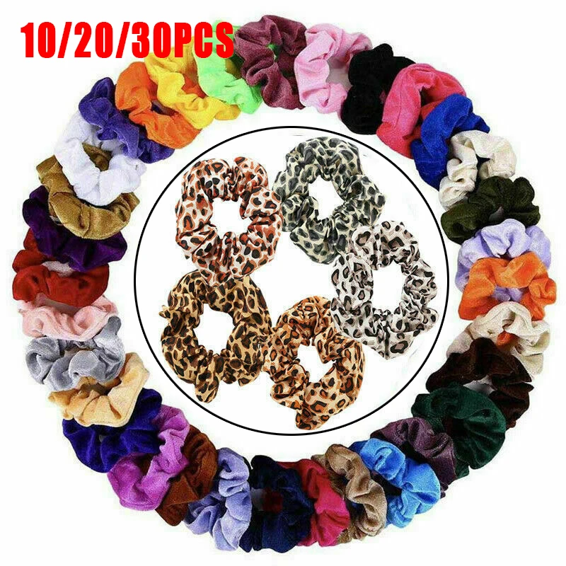 

10/20/30Pcs Pack Velvet Hair Scrunchies Elastic Scrunchy Ponytail Holder Hair Tie Rope Wholesale