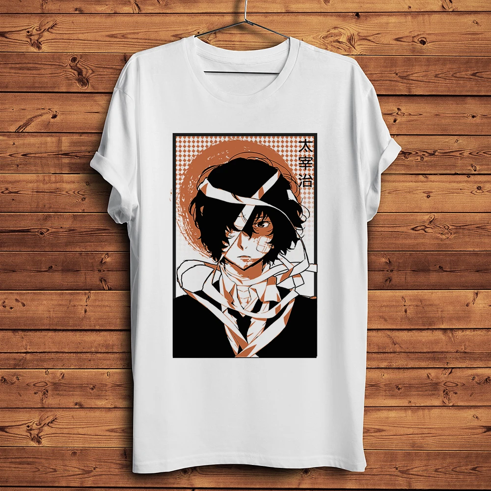

Забавная аниме-футболка Bungo Stray Dogs дазай Осаму, новая белая Повседневная футболка с коротким рукавом, унисекс, Японская уличная одежда Манга