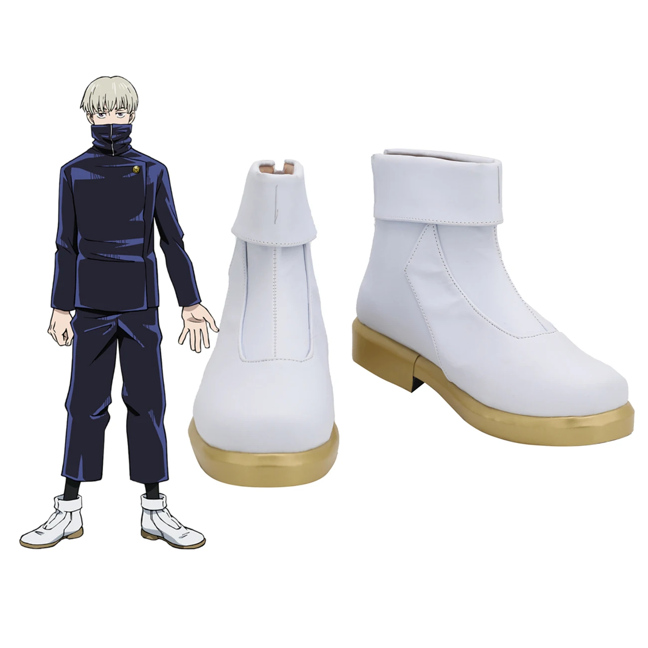 

Jujutsu Kaisen Toge Inumaki Cosplay Boots White Shoes Custom Made Any Size