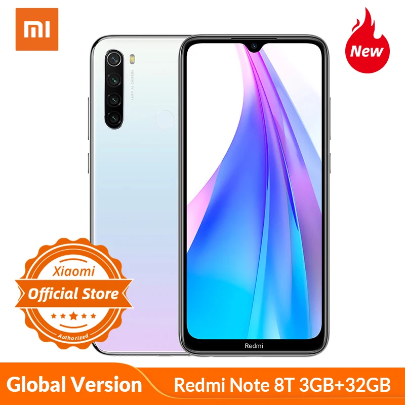 Xiaomi Redmi Note 8 T 3GB 32GB смартфон NFC 48MP камера Snapdragon 665 мобильный телефон 4000mAh 18W