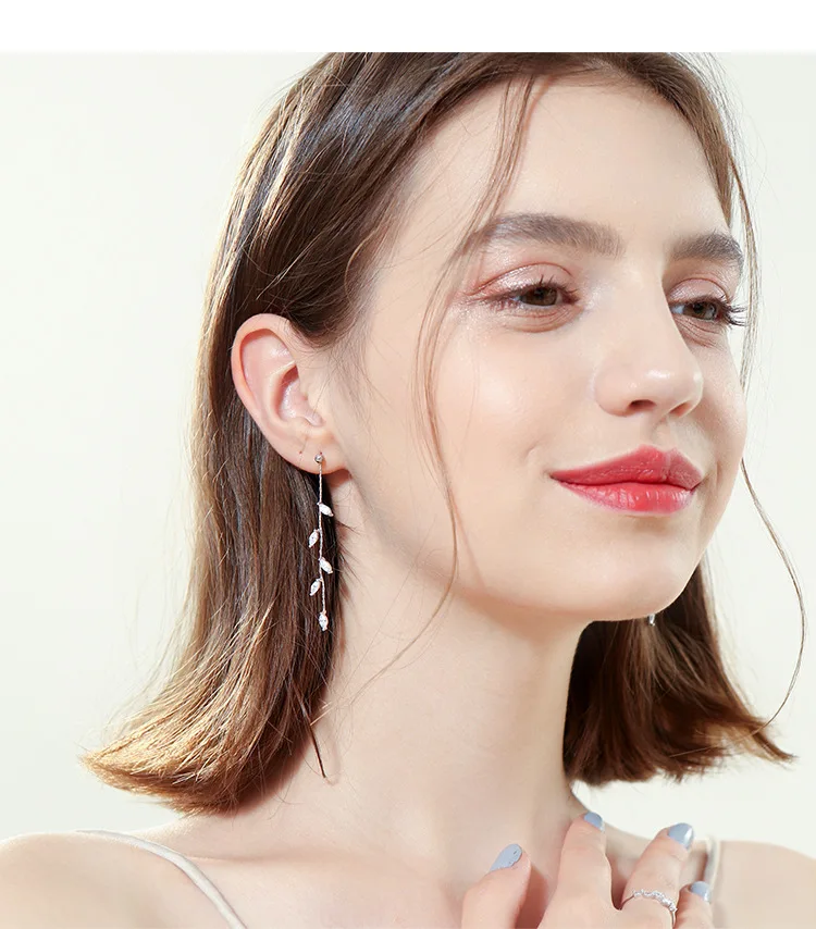Женские серьги с длинными кисточками BONLAVIE New Cool лист ивы | Украшения и аксессуары
