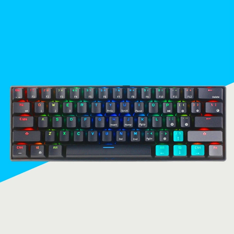 61 Key Bluetooth клавиатура проводной/Беспроводной Двухрежимная механическая для