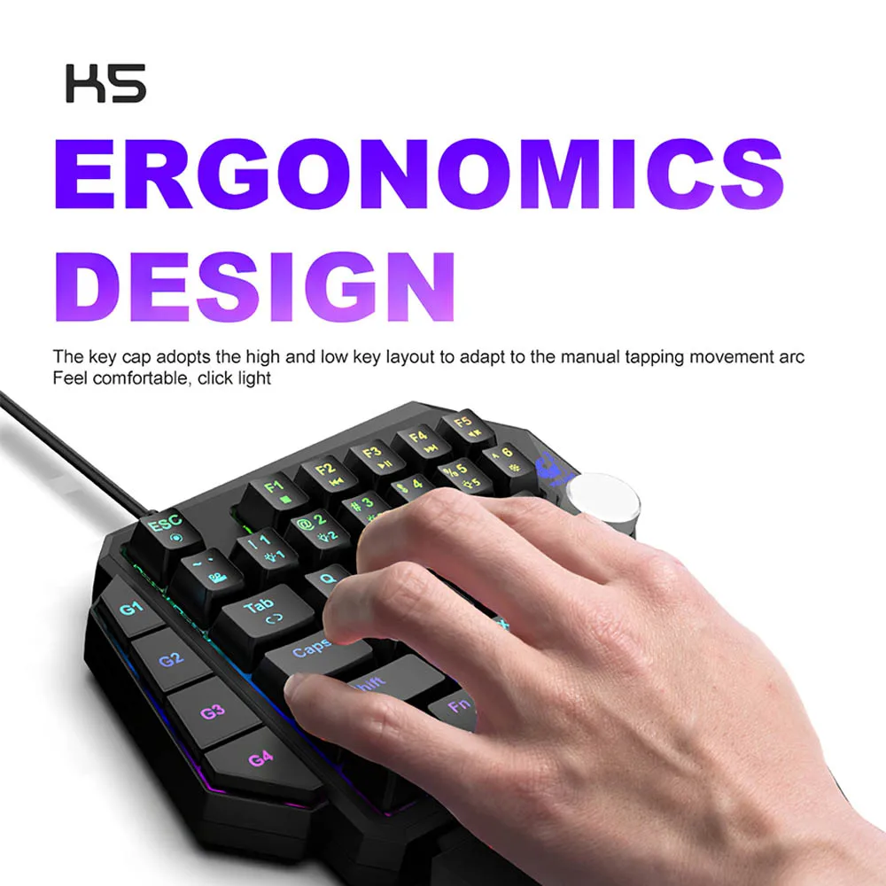 Прохладный светильник с помощью одной руки Механическая игровая клавиатура 35