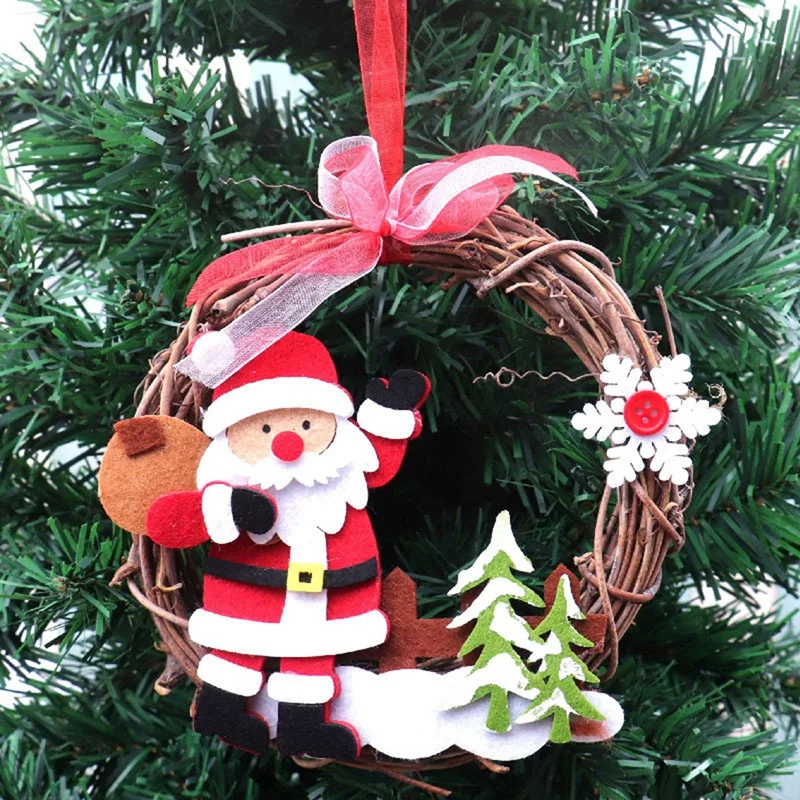 Christmas Decorations Cane Garland Ring Window Decoration Arrangement Santa Snowman Small Pendant | Дом и сад