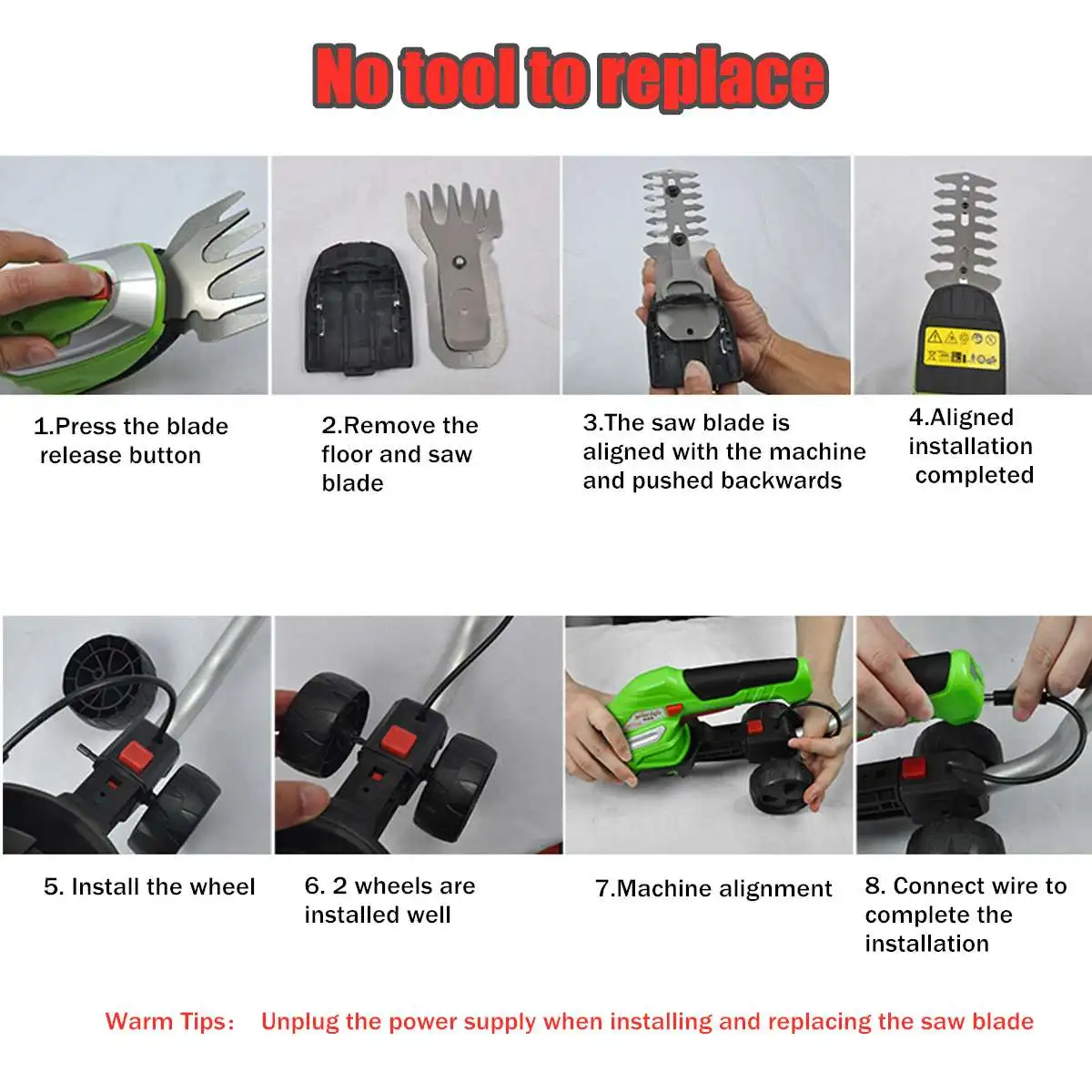 

Electrical Handheld Lawn Mower Cordless Grass Hedge Trimmer Mowing Machine Garden Power Tool with Metal Blades