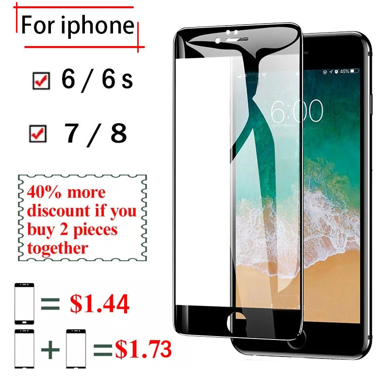 Защита экрана для iPhone 8 защитное стекло 7 закаленное телефона 6 6s i защита от трещин