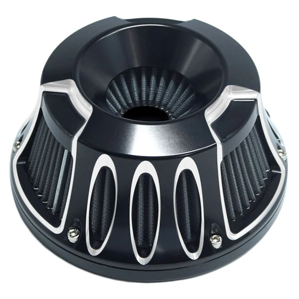 

Deep Black Air Cleaner Filter Cut Inverted for Harley XL Sportster 883 1200 Softail Dyna Touring Big Twin Cam FLT FLST FXDLS M8