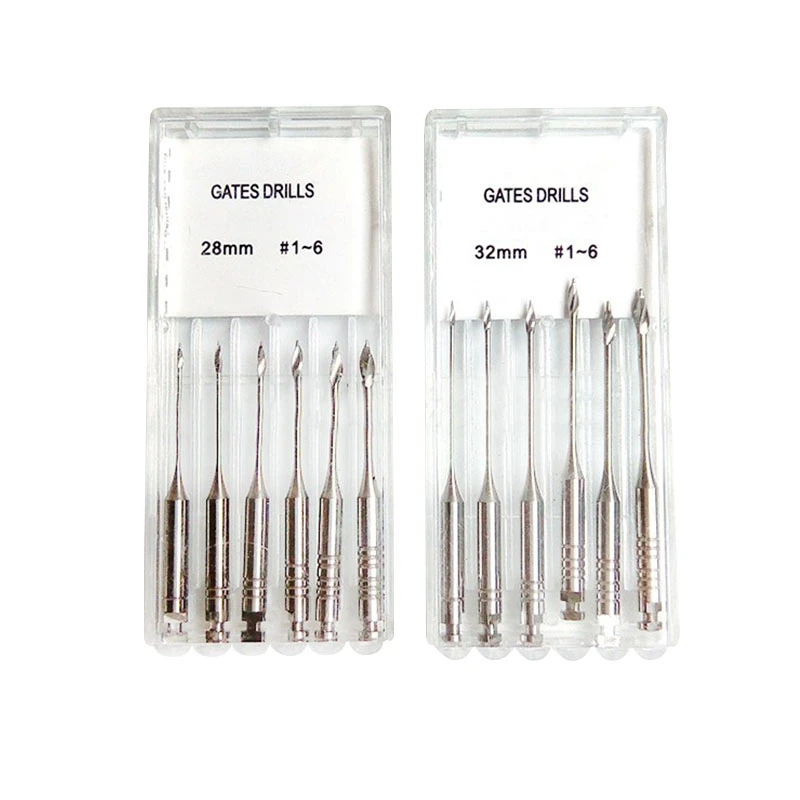 

6pcs/box Dental Gates Drills Endodontic File Reamers Stainless Steel 32mm/28mm Dentist Burs Instrument Gates Glidden Materials
