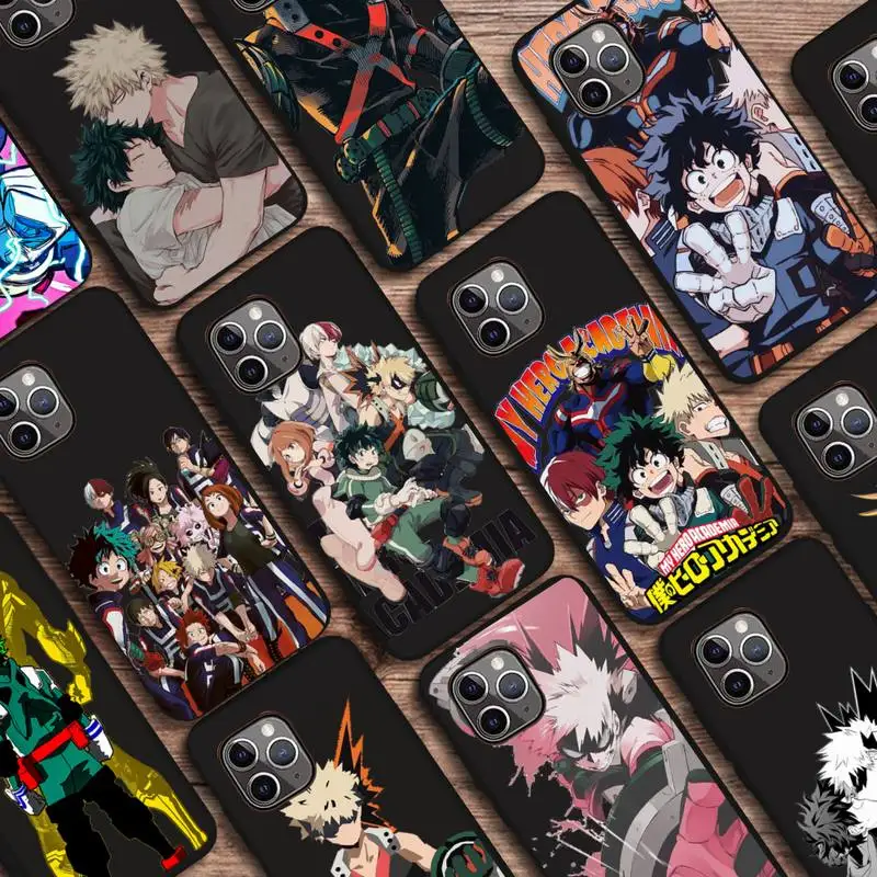 

My hero academia Japan anime Phone Case Candy Color for iPhone 6 7 8 11 12 s mini pro X XS XR MAX Plus