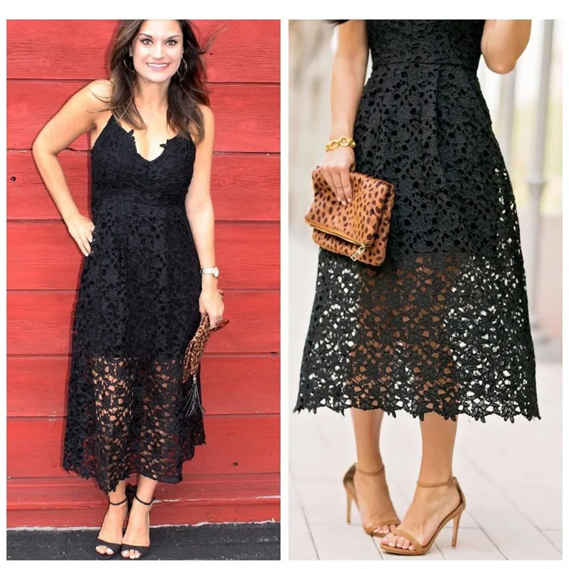 

ZOGAA Summer Women Flower Lace Dress Mid-Calf Sleeveless Dress Boho Beach Party Dresses Backless Sexy Clothes 6 Colors 2019 New