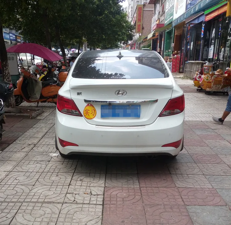 Спойлер для автомобиля Hyundai Verna Accent из ABS материала, цвет грунта, заднее крыло 2011-2016 гг.