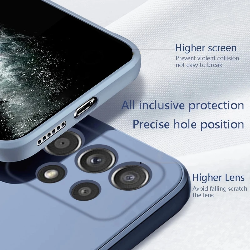 original square soft liquid silicone phone case for samsung galaxy s22 ultra s21 fe s20 s10e s10 s9 s8 plus note 20 10 9 8 cover free global shipping