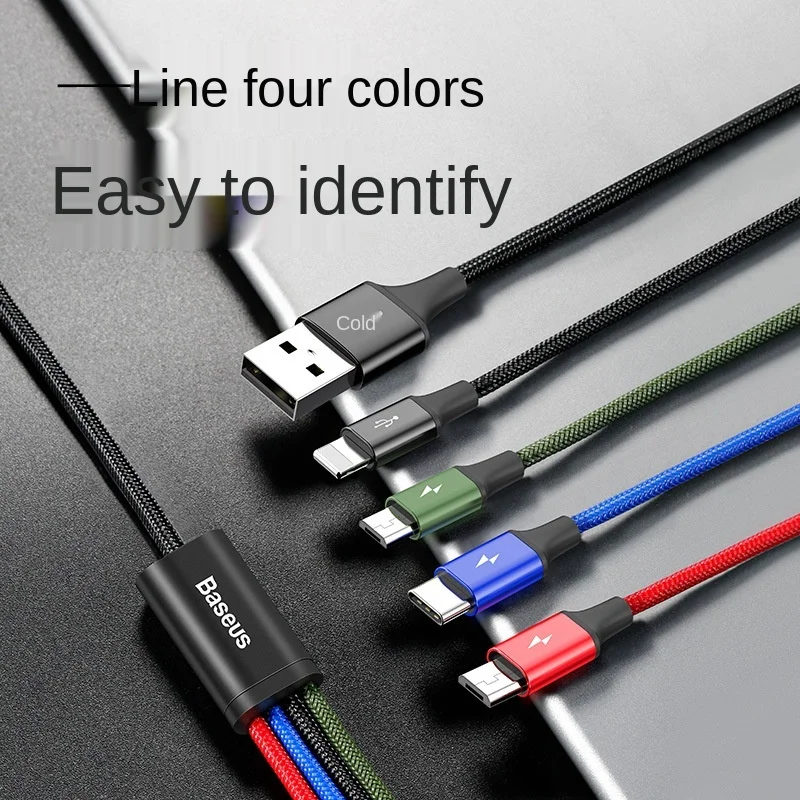 

USB Type C Cable for iPhone 11 Pro Max 3 in 1 USB Cable USB C Cable for Samsung Xiaomi Note 8 Pro Micro USB Cable 4 in 1