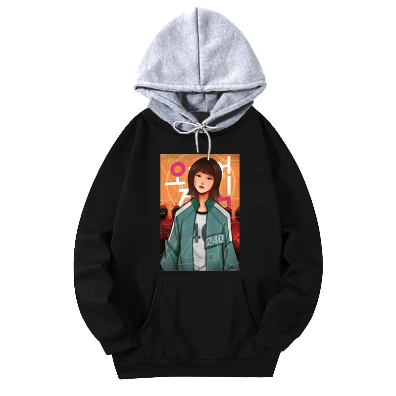 

Stitch Korea TV Squid Game Round Six Pullover Ulzzang Loose Casual Hoodie Winter Sweatshirt Oversize Harajuku Hood Sport Outfit