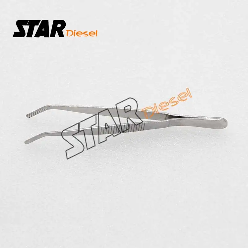 

Star Diesel Injector Tools Shims Gasket Stainless Steel Tweezers Maintenance Tools, S0728 Curved Straight Tweezers Repair Tools