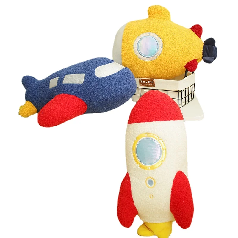

45~55cm Outer Space Series Rocket Plush Toy Kawaii Cushion Throw Pillows Home Sofa Decor Children Kids Boys Birthday Gift