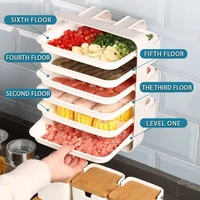 kitchen wall mounted drawer type preparation tray hanging drawer plate fruit and vegetable side dish tray multi function rack