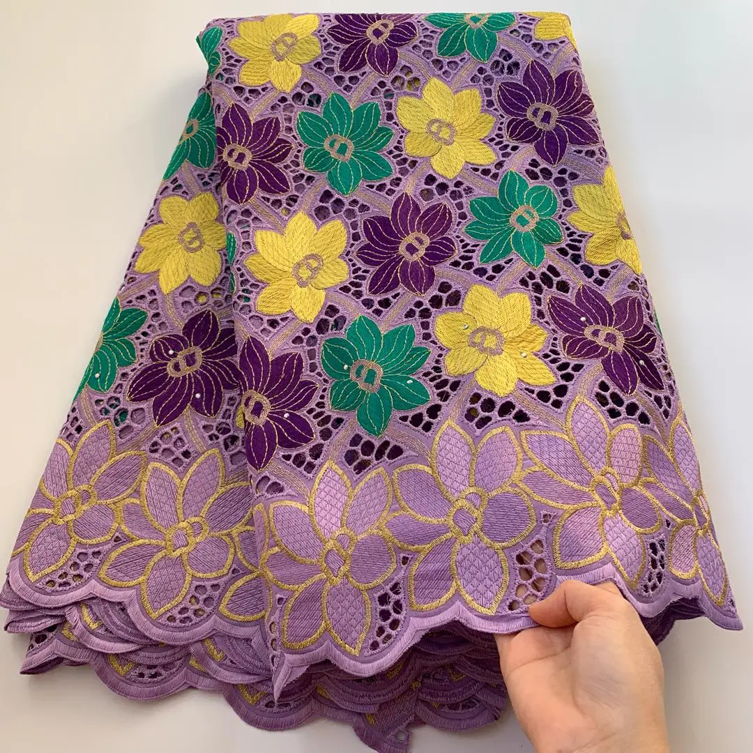 

Beautiful Purple Lace Swiss Voile Lace in Switzerland African Lace Fabric Wedding 5Yards Cotton Swiss Lace Fabric For Dress Sew