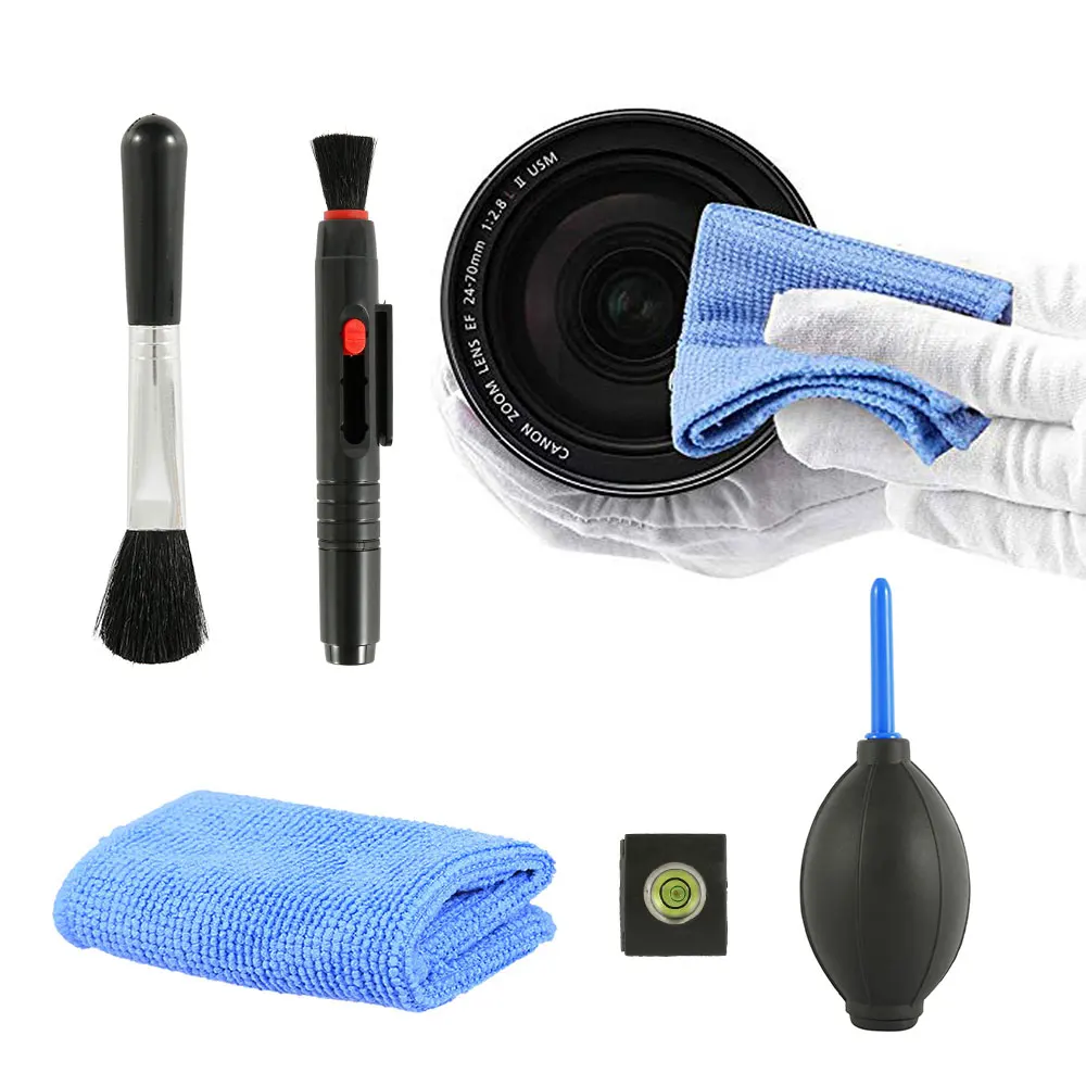 

5pcs Dust Cleaner Camera Cleaning Lens Kit Brush Air Blower Wipes Clean Cloth Kit Digital Camera Cleaner for Gopro Canon Nikon