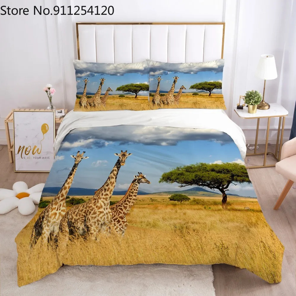 Комплект постельного белья из 2/3 предметов пододеяльник с 3D принтом лужайки и