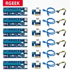 райзер для видеокарты pci e 16x для майнинга 6 pin 6 шт Золотой VER009 USB 3,0 PCI-E pcie Riser VER 009S Экспресс 1X 4x 8x 16x удлинитель адаптер SATA