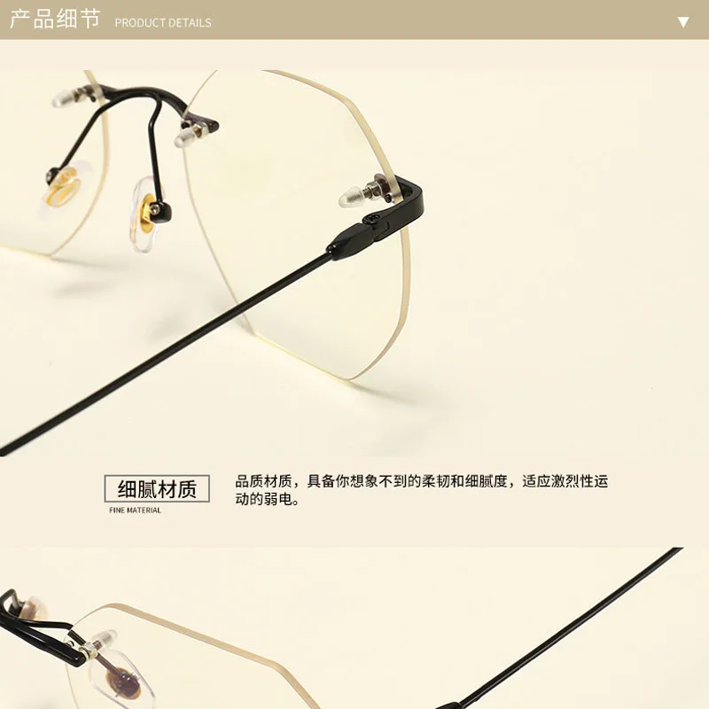 

MIZHO Filtering Protect Eyesight Anti Blue Light Glasses Women Look At Phone Blocking Glare Computer Rimless Glasses Metal Ins