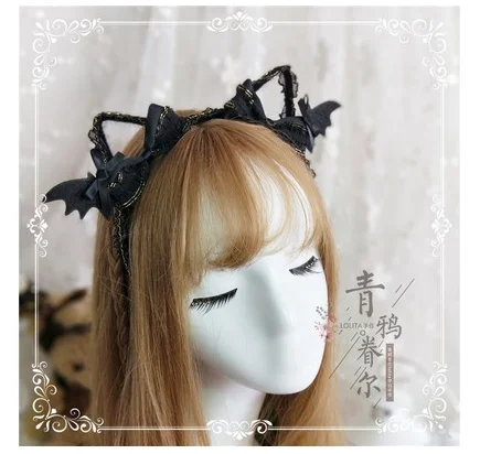 Девочки ручной работы в стиле ретро дьявола с украшением виде кошачьих ушек KC