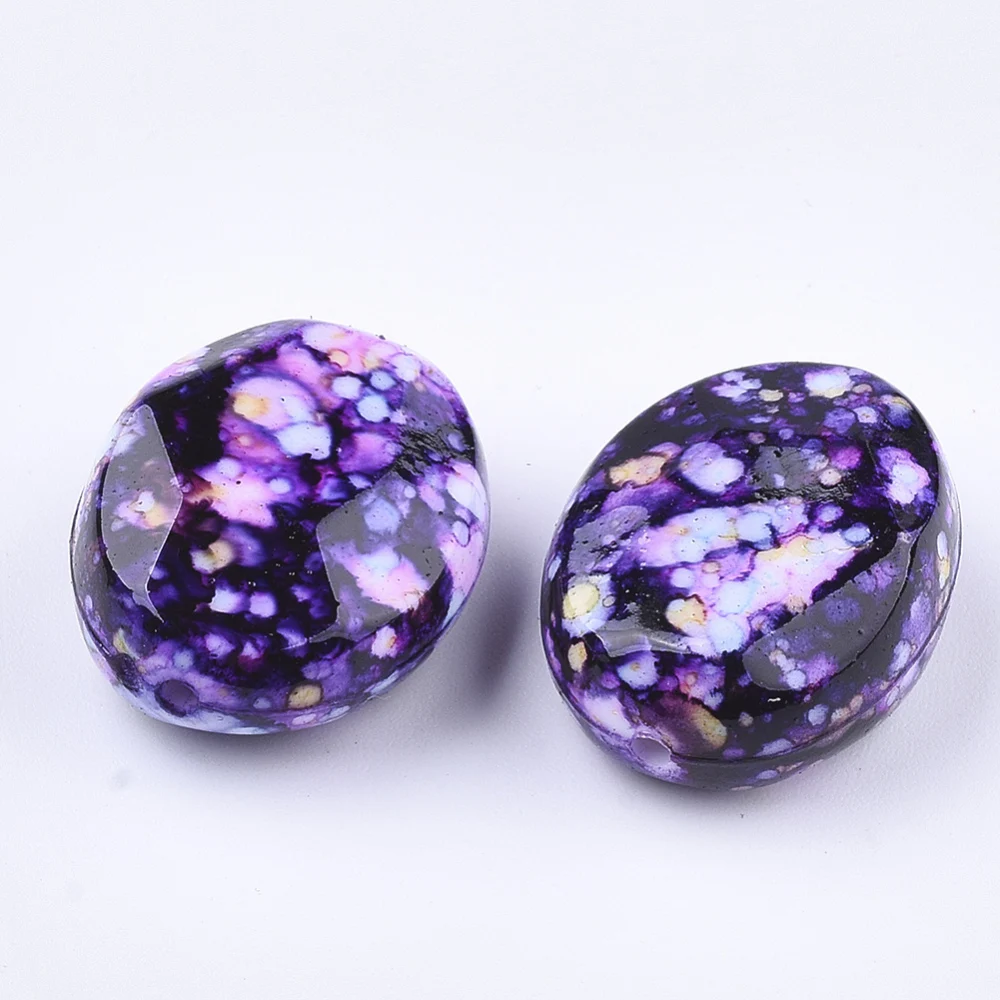 

500g Irregular Spray Painted Acrylic Beads MarineBlue Color For Bracelet Necklace DIY Making Accessories