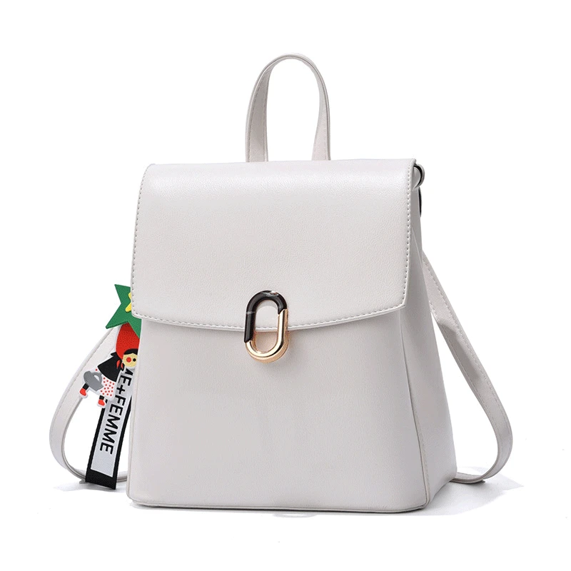 

Women Backpack 2021 Brand New Trend Designers Luxury Pu Leather Female Pure Color Small Ladies Shoulder Bags