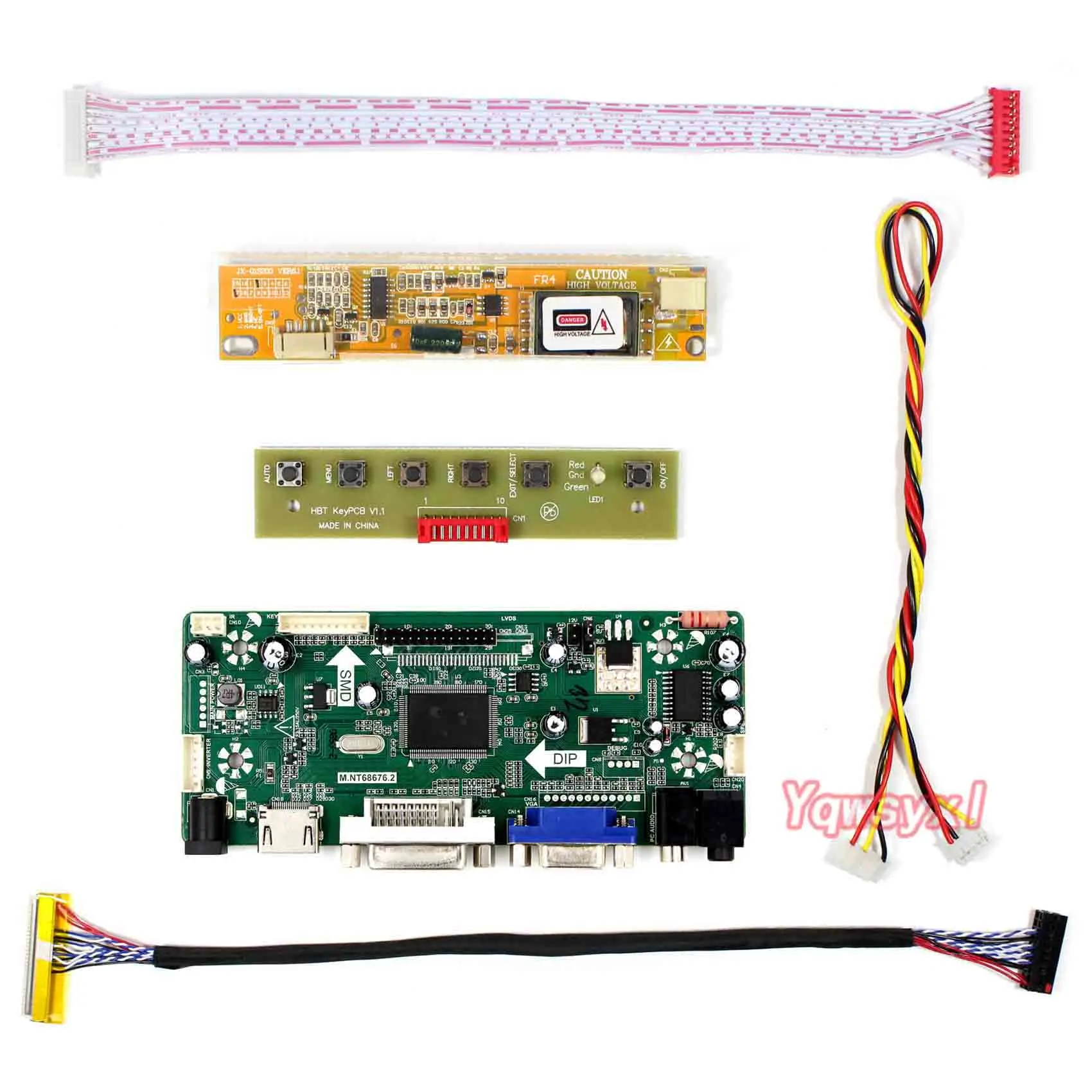 Комплект платы контроллера Yqwsyxl для B141EW02 V1 V.1 V3 V.3 V4 V.4 HDMI + DVI VGA|ЖК-экраны и панели