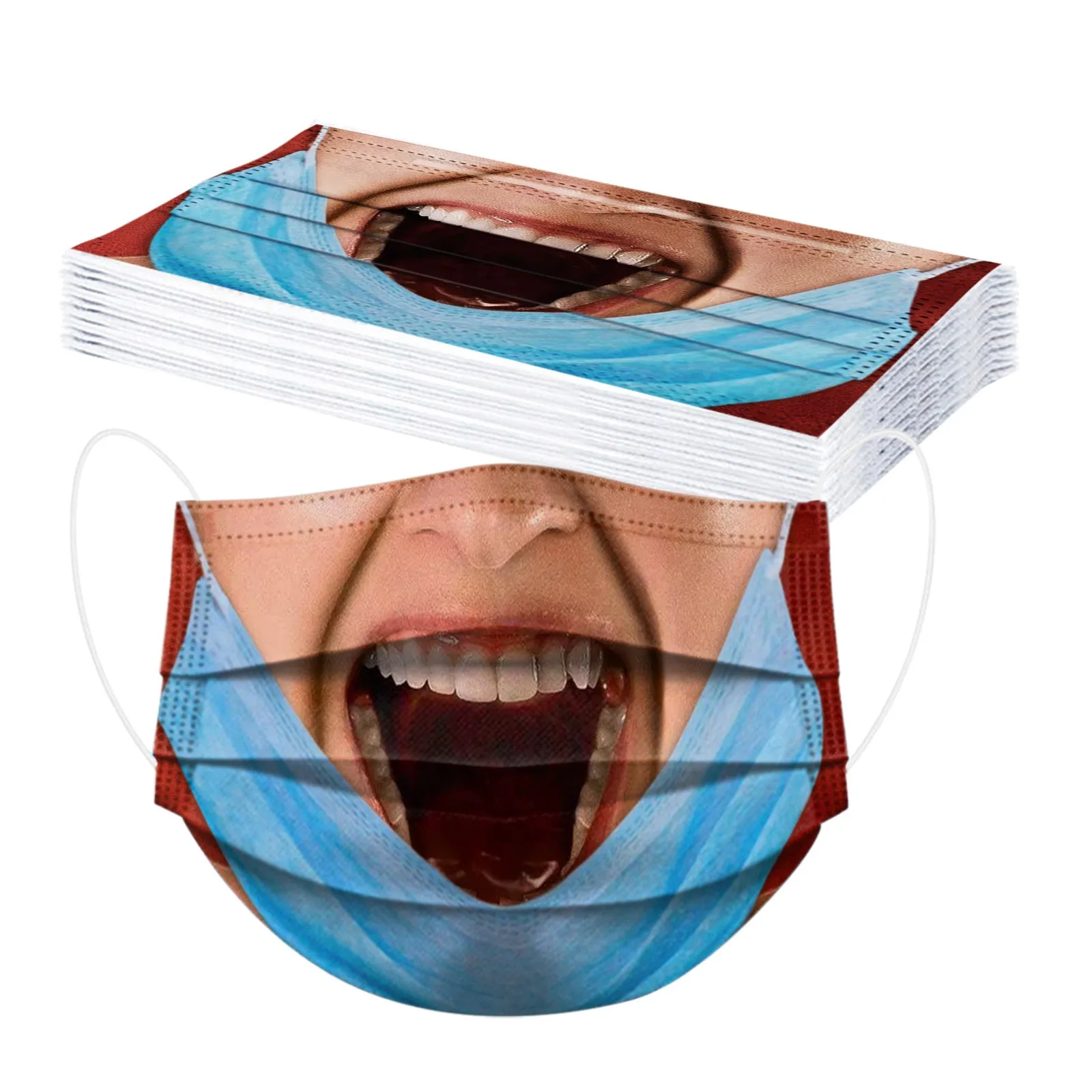 Повязка на голову смешная маска для лица 10 шт. взрослых (меньше) одноразовая с