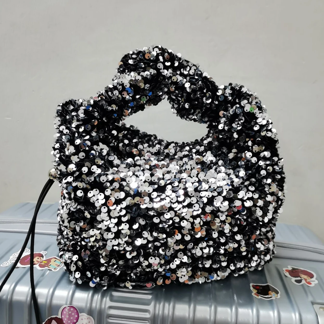 

Sequins Armpit Bag 2021 Summer High-quality PU Leather Handbags Lady Totes Shoulder Travel Chain Bling Fashion Crossbody Purse