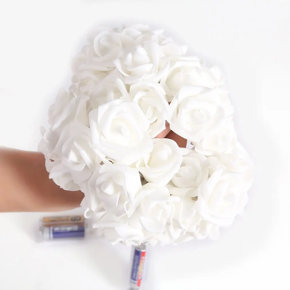 Светодиодный светильник на батарейках с розами рождественские праздничные