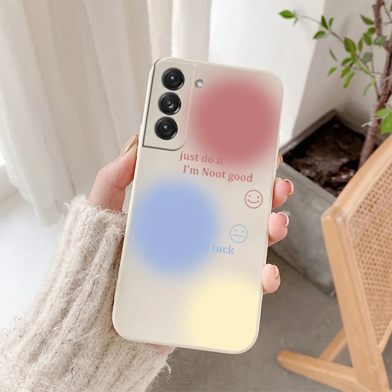 

Colored Letters Square Soft Case For Samsung Galaxy S21 S20 FE S10 S9 Ultra Plus S10e Note 20 ultra 10 9 Plus Phone Cover Case