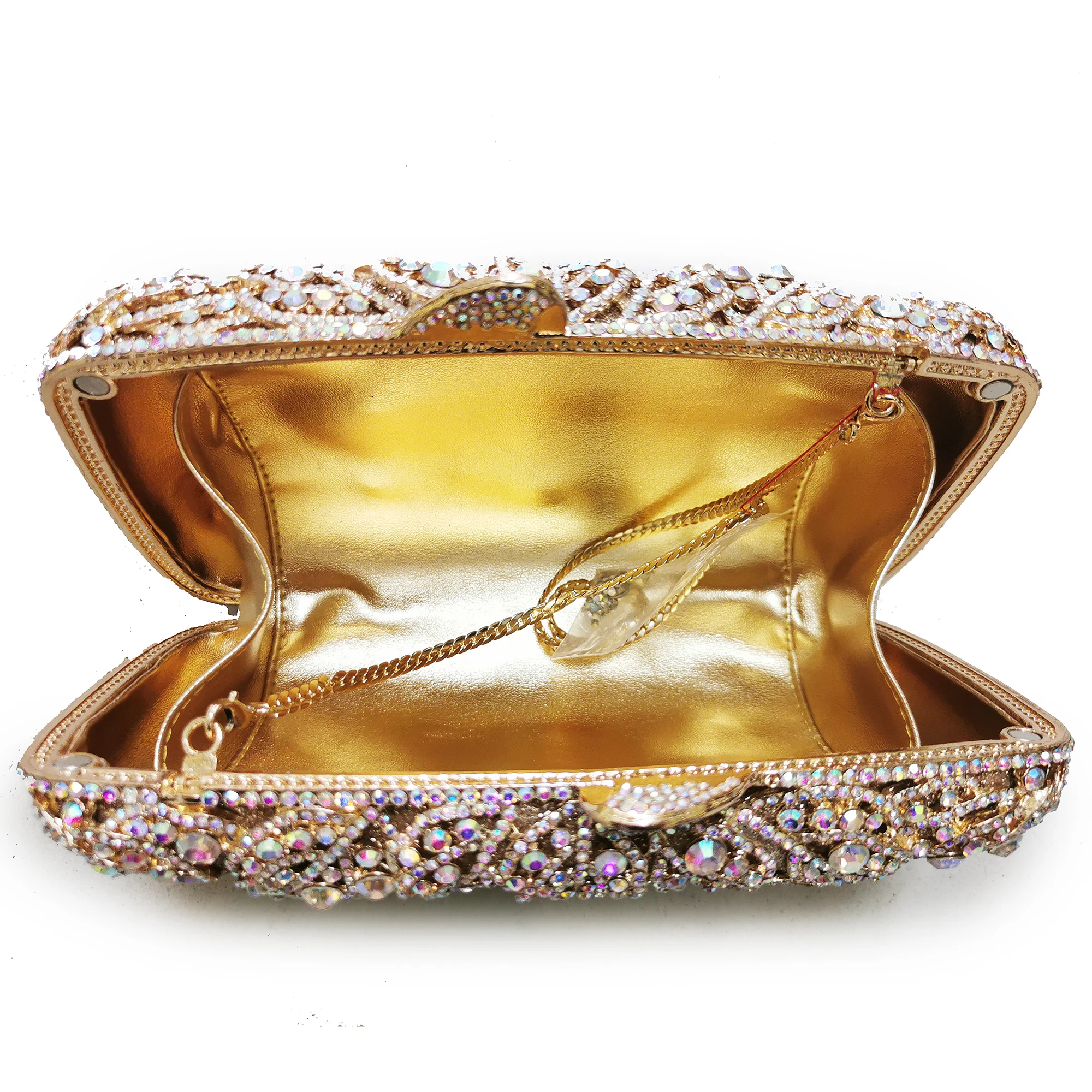 

New Arrival 2020 Golden Crystal Clutch Purse Evening Bags Clutches Women Diamond Rhinestone Party Bag Prom Shoulder Handbags