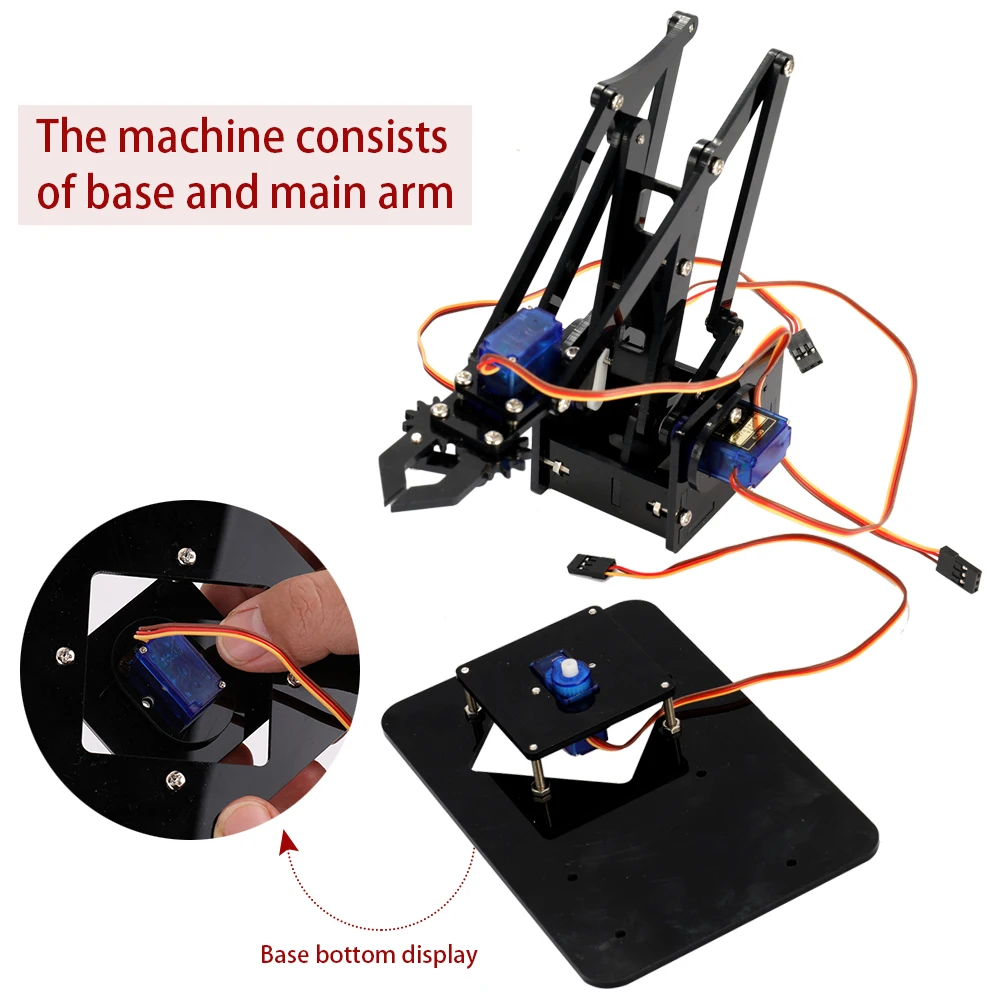 DIY акриловый робот-манипулятор робот-коготь набор 4DOF игрушки ручной механический