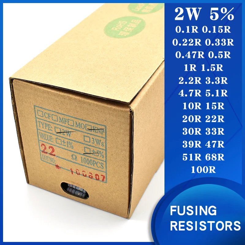 Устойчивость к обмотку предохранителя 2w 5% 22/0 ohm0. 47/0. 1/2. 5/2/4.7/5. 100. 1/10/15/20/22Ohm3