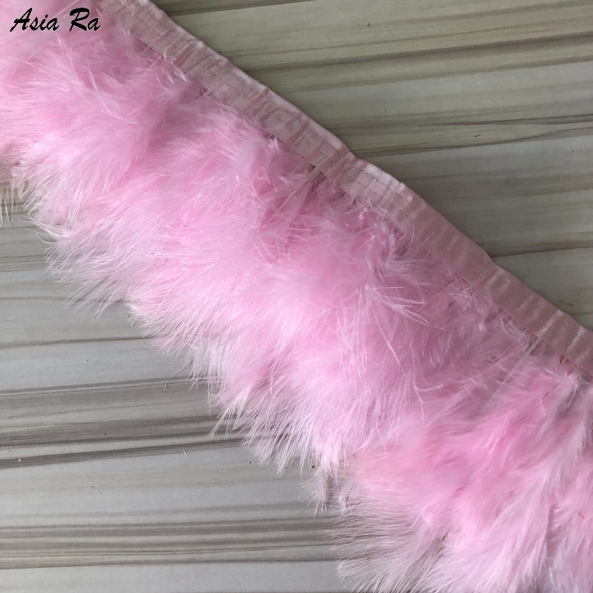 10 м/лот розовая лента из перьев индейки ручная работа Рукоделие сделай сам одежда