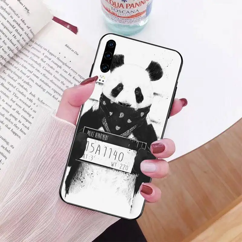 

NBDRUICAI Super Cute Panda Black Soft Shell Phone Case Capa for Huawei Honor 20 10 9 8 8x 8c 9x 7c 7a Lite view pro