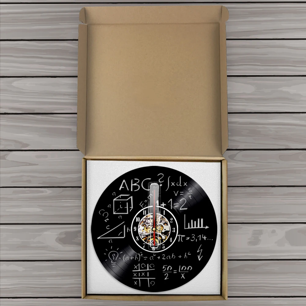 Математика наука виниловые настенные часы ручной работы художественное