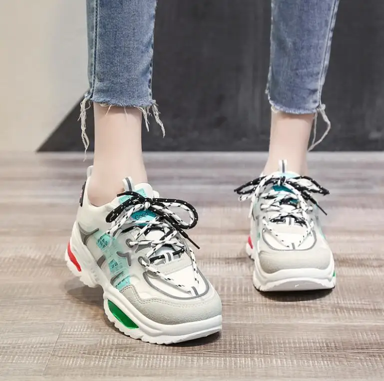 Массивные женские кроссовки 2020 модная обувь на платформе женская