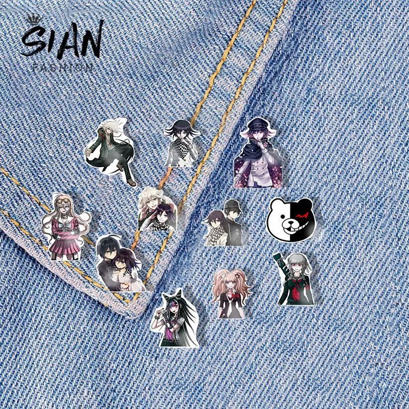 

SIAN Game Anime Danganronpa Brooches Pins Acrylic Art Photo Cartoons Lapel Pin Brooch Resin Badge For Clothes Decoration Jewelry