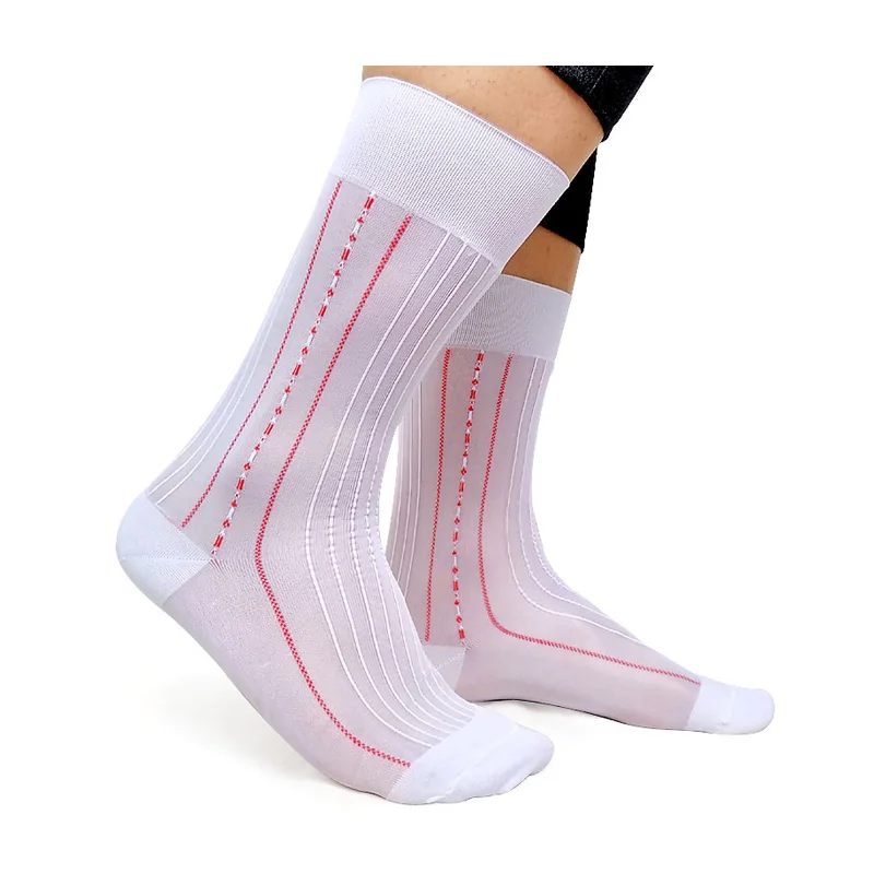 Мужские полосатые носки TNT из нейлона шелковые для кожаной обуви сексуальные