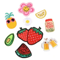 9pcs lovely fashion cartoon fresh fruit embroidery trumpet iron on patches sewing applique cute sew on fabric badge diy clothing