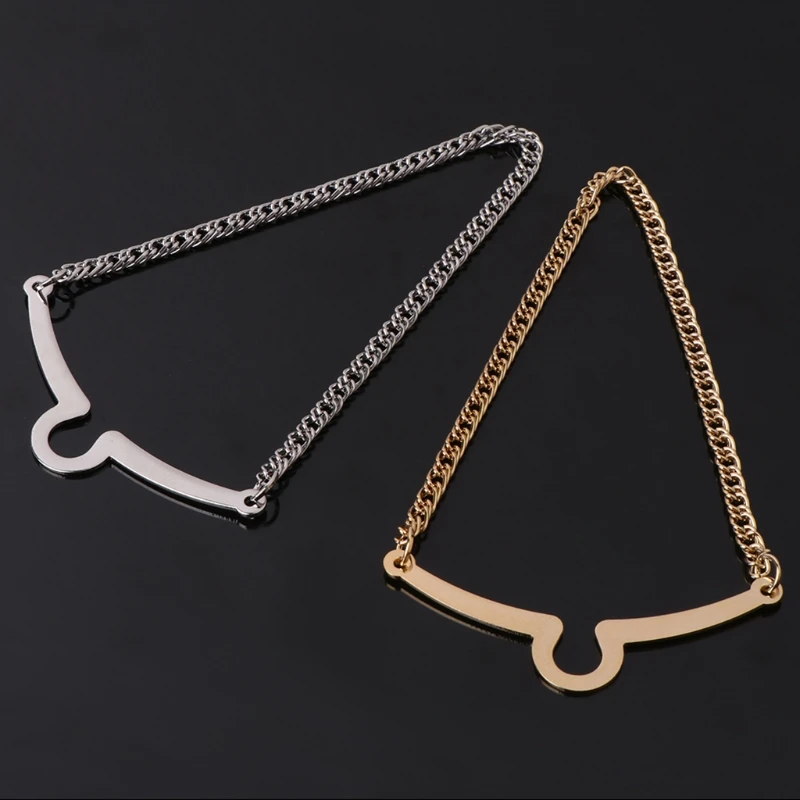 

2pcs Hot Sale Men Tie Chain Gold Silver Alloy Fashion Bowtie Suit Shirt Jewelry