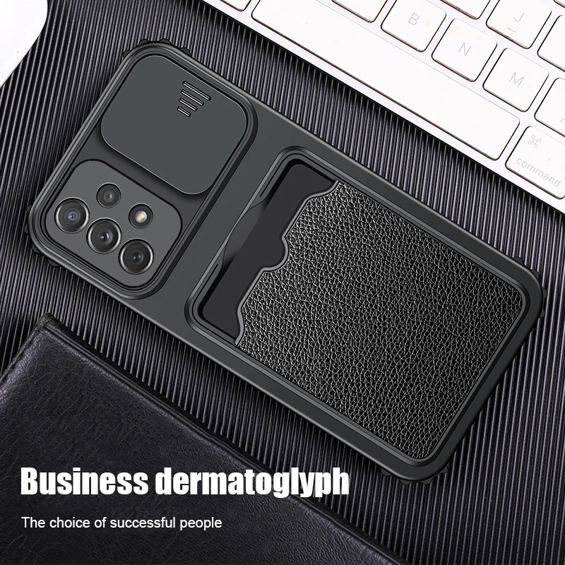 Rzants For Samsung Galaxy A32 A52 A72 4G 5G Case Slide Camera Protector Shockproof Card Slot Holder Wallet Phone Cover | Мобильные